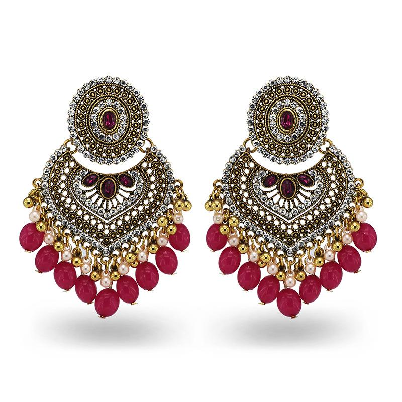 

Серьги резные ажурные серьги с каплями воды, комплект из красочного оникса, блестящие серьги с бриллиантами Ид аль-Фитр Лассер Байрам