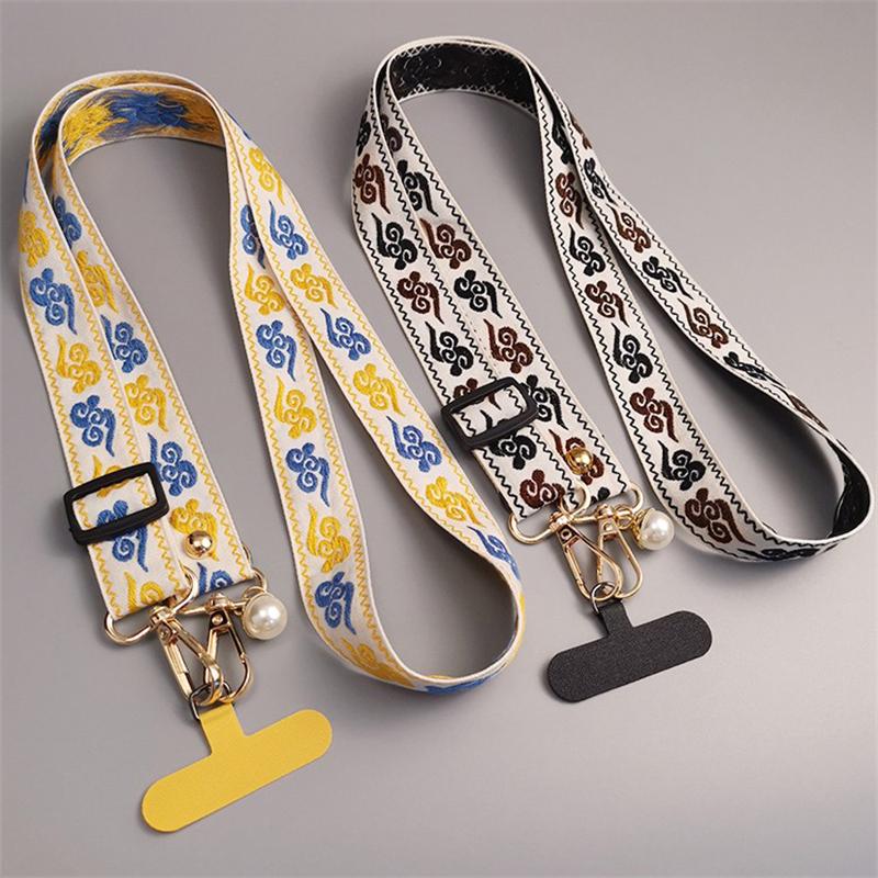 Stylish Colour Cloud Nylon Phone Lanyard Crossbody Strap Trendy Mobile Phone Accessories Versatile Lanyard Adjustable Lanyard