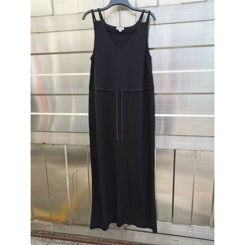 

Полоски Длинное Хлопковое Бомбер Повседневная Мода Подтяжки Платье Black XS