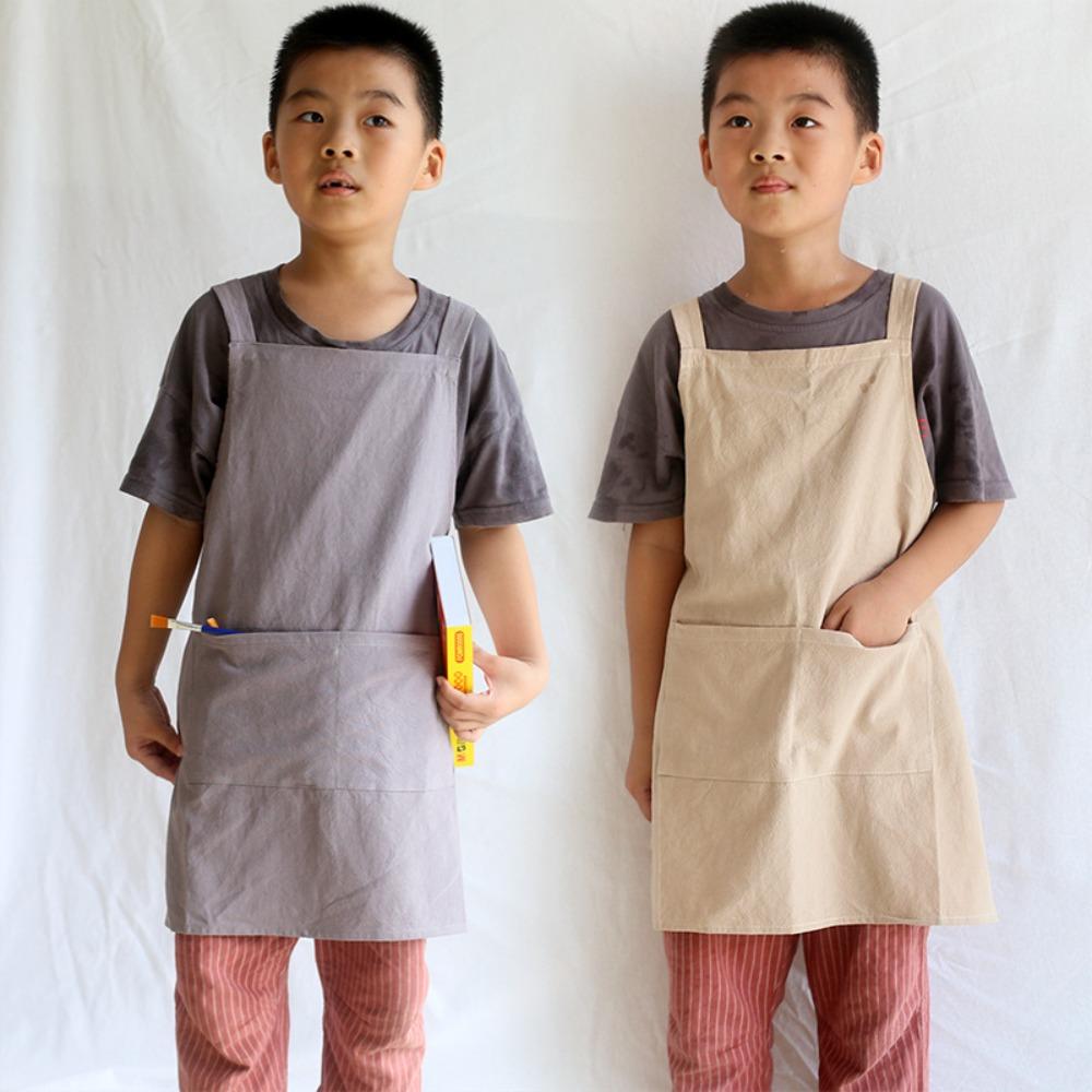 

Simple Anti-fouling Apron Fashion Cooking Apron Durable Sleeveless Apron School серый