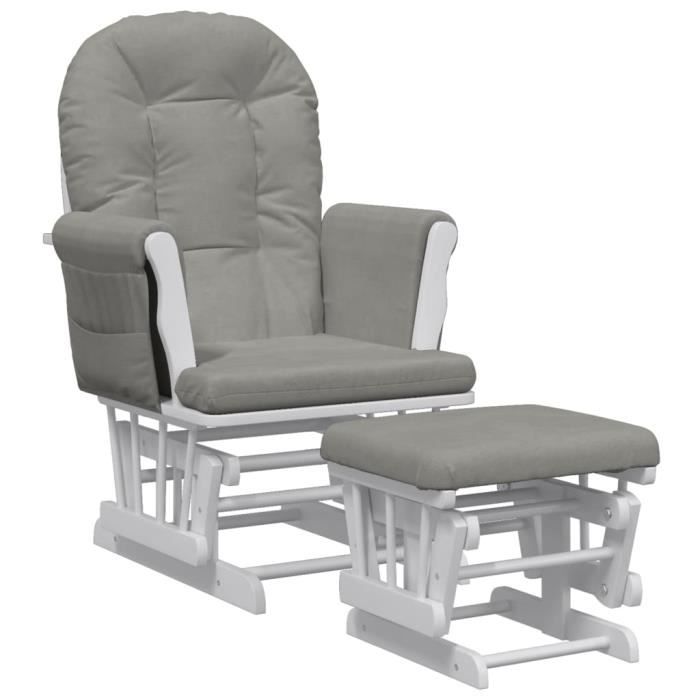 VidaXL Chaise berçante avec repose-pied Gris clair Tissu 351662