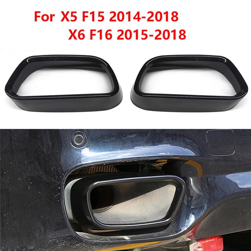 ABLZ-1 Set Tail Throat Exhaust Pipe Cover Replacement Parts Fit For BMW X5 F15 X6 F16 2014-2018