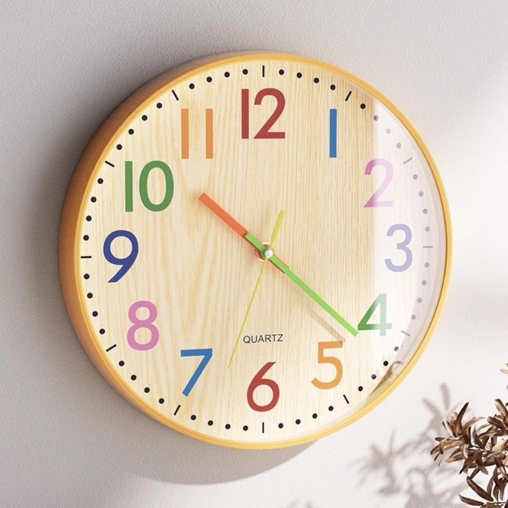 12 Inch Numeral Wall Clock Colorful Children Clock Easy Read Quartz Clock  Classroom Decors