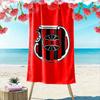 Red and Black Striped Logo Towel A Must-have Beach Towel for Beach Travel