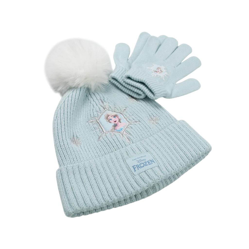 Frozen Girls Elsa Beanie & Gloves Set