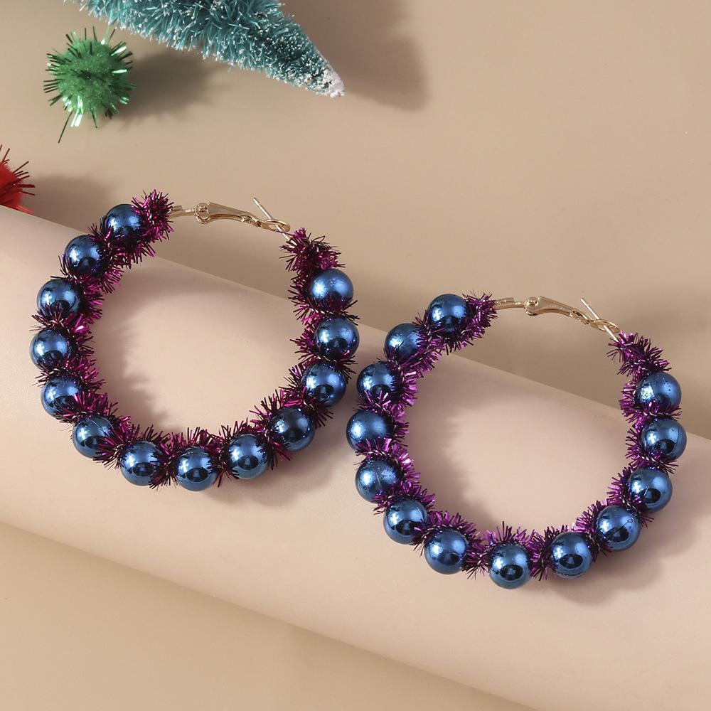 European and American Cartoon Christmas Earrings - Cute Funny Elk, Tree, and Wreath Studs Jewelry