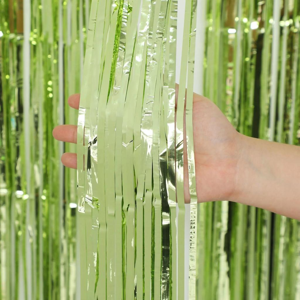 5pcs 100x200cm Glitter Rain Curtain Door Tassel Shiny Foil Streamer Party Backdrop For Birthday Wedding Prom Party Decoration