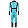 Kids Long Sleeve High Waist Shiny Metallic Zipper Jumpsuit Halloween Alien Cosplay Costume Athletic Bodysuit