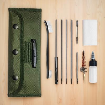 12pcs/Set Pistol Handguns Rod Cleaner Brush Tools with Pouch Rifle Cleaning Brush Kit Gun Cleaner Set for .22LR .223 .257