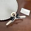 New Creative Design Geometric Black And White Color Bowknot Hollow Hair Clip Retro Acetate High Ponytail Shark Clip
