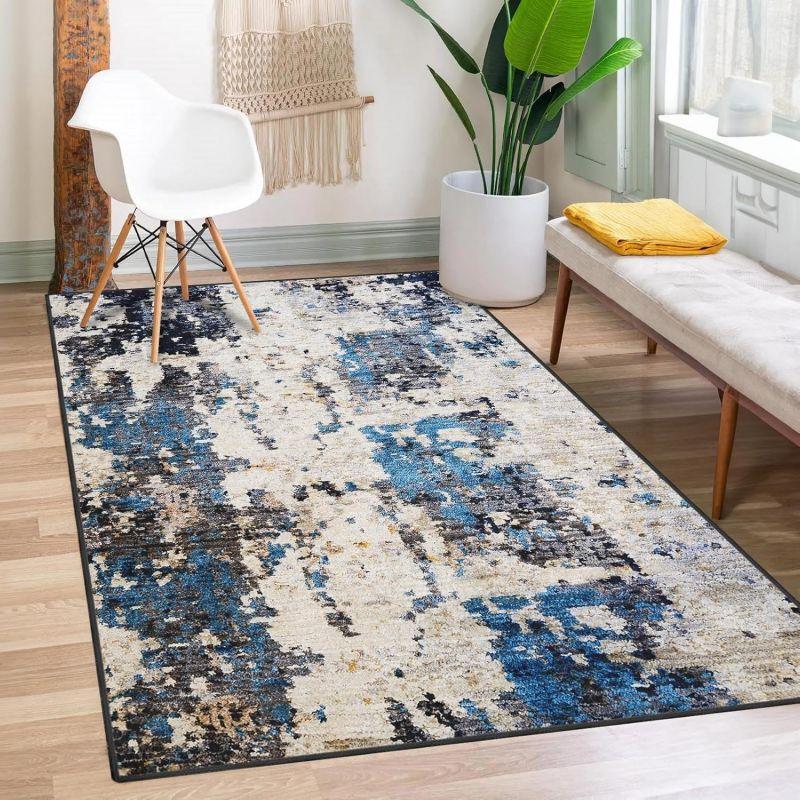 African American Tribal Geometric Area Rug Washable Carpet for Bedroom Living Room Kitchen Entrance Non Slip Flannel Carpets