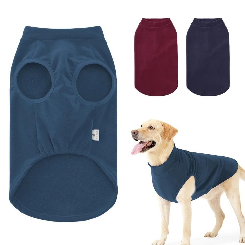 Solid Color Dog Sweater Soft Fleece Lightweight Dog Jacket Stretchy Pullover Pet Clothing Winter for Small Medium Large Dogs