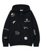 Wacky Willy Kiki All-Over Graffiti Zip-Up Hoodie Black