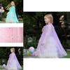 Incantevole Mantello da Fata per Bambina con Glitter Scintillanti per Travestimento da Elsa di Frozen