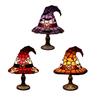 Witch Hat Lamp Stained Resin Gothic Wizard Hat LED Night Light Spooky Small Table Lamp for Indoor Bedroom Halloween Decor