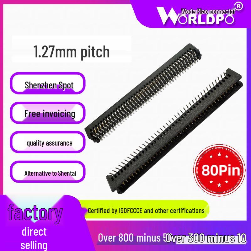 Alternative Male Connector for SINTAI TFM-140-02-L/S-D-A/LC-K-TR, 2 Rows, 80 Pins, 1.27mm.