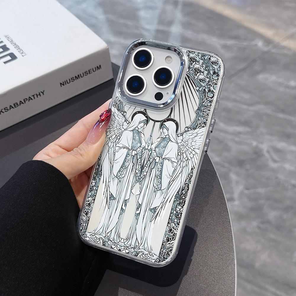 

Чехол для телефона Retro Cupid Angel iPhone 17 16e 16 15 14 13 12 11 mini Pro Max X XR XSMAX 8 7 Air Plus Прозрачный Мягкий Чехол iPhone 14