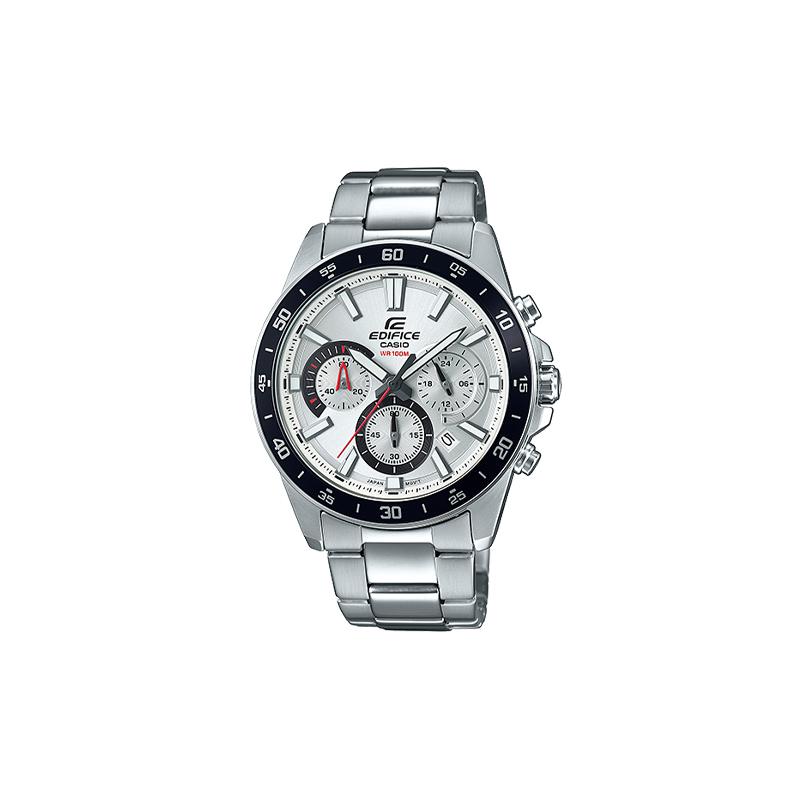 

Casio EDIFICE Waterproof Black Frame Versatile Quartz Movement Stainless Steel Strap Japanese and Korean Watch Men s Watch Silver Dial EFV-570D-7A срібний