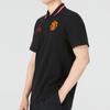 Adidas Manchester United Crest Embroidered Striped Trim Short Sleeve Polo Shirt Men Tops Black HE6664
