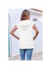 Damen ärmellose Reißverschluss Hoodie Weste locker Kordelzug leichte Jacke mit Taschen