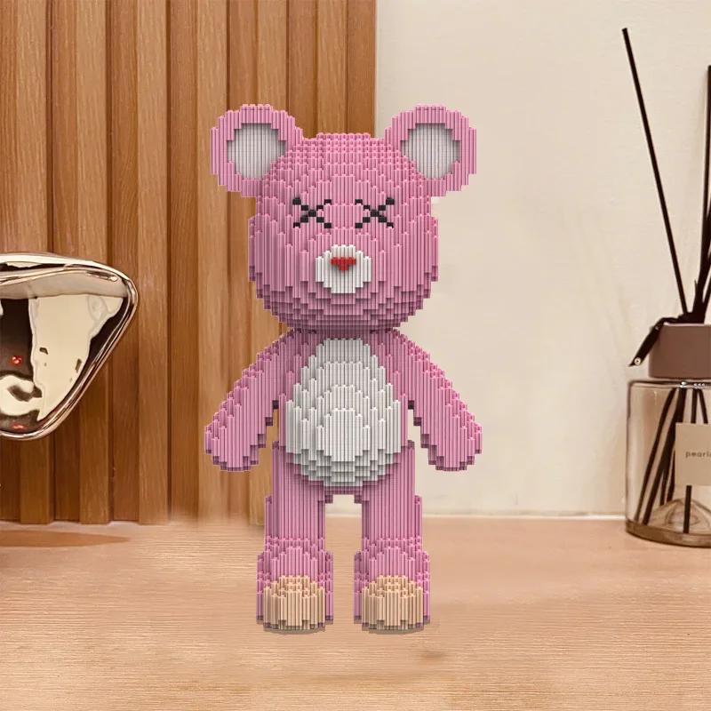 Colorful Animal Bear Mini Brick Kawaii Art Bear Panda Ornament Building Block DIY Assembly Toys for Home Decoration