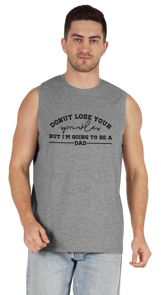 Inkmeso Men  s Tshirt   Donut Loose Your Sprinkles But I  m Going To Be A Dad   Graphic Tshirt For Pregnancy