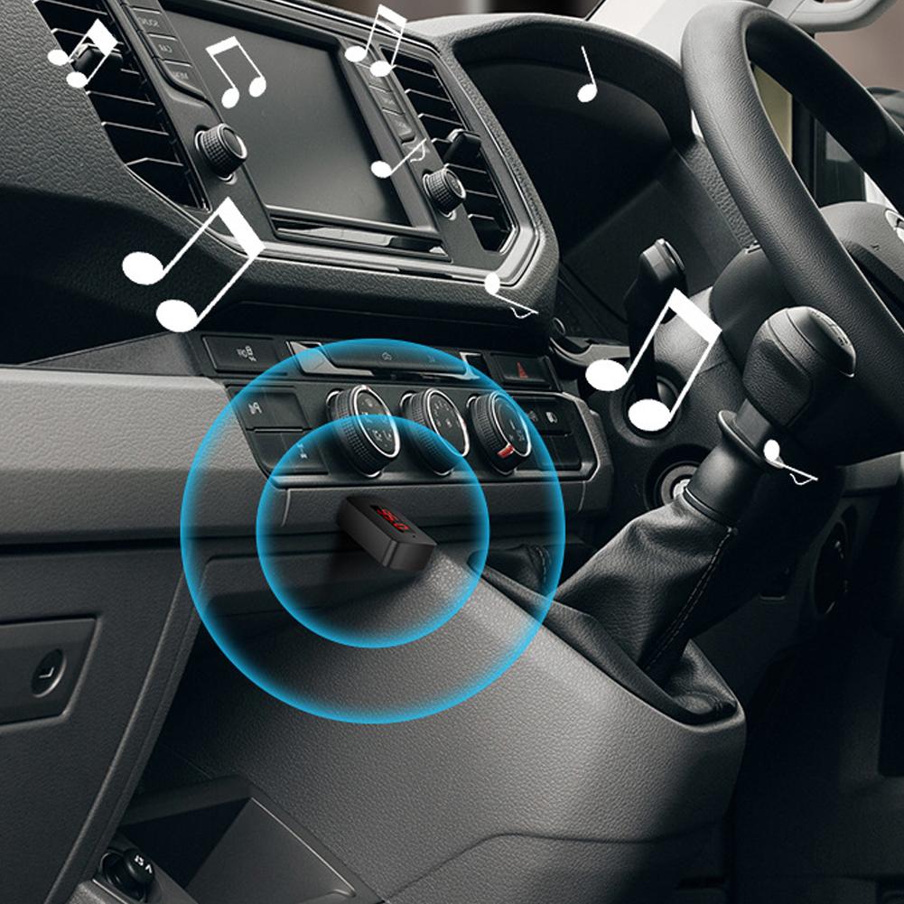 Bluetooth 5.4 Mini USB Receiver with LED Display Handsfree Call Car Kit for FM Radio Transmitter Auto Wireless Audio D2G9