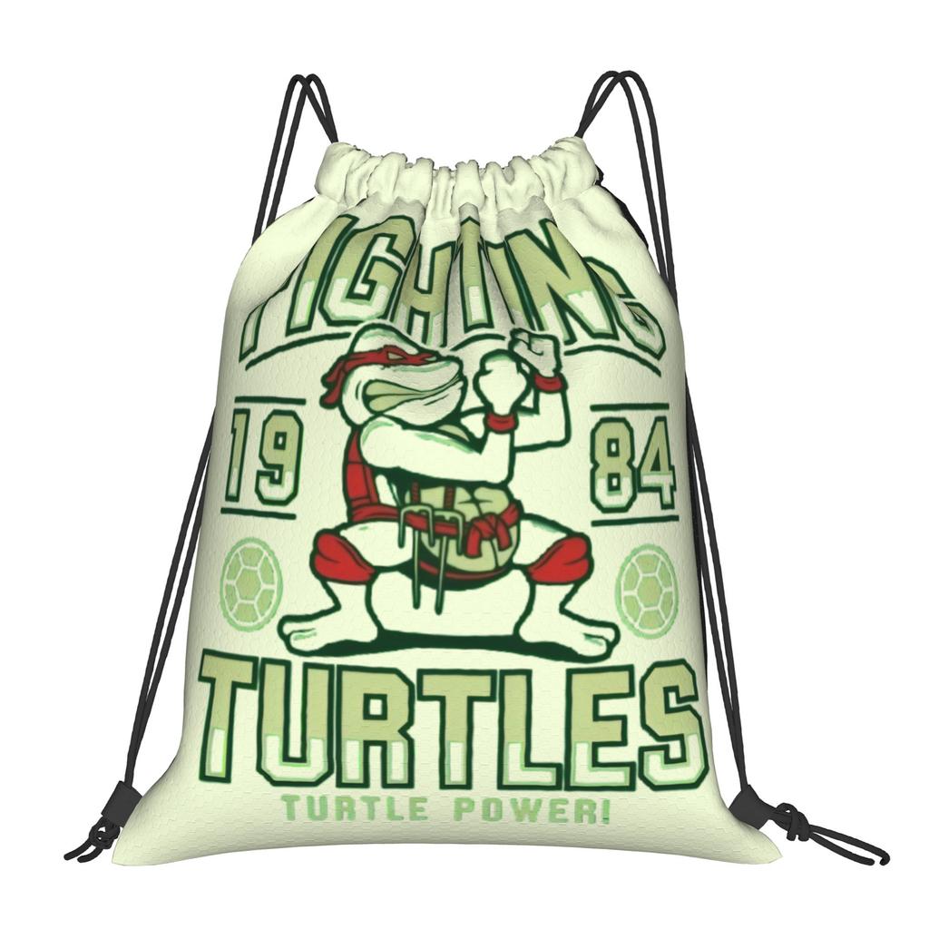 Custom Ninjas Turtles Drawstring Backpack Sports Gym Bag for Men Women Superhero Training Sackpack