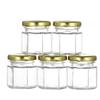 Set di Vasi Esagonali in Vetro per Porzionare Miele, Marmellata e Nidi d'Uccello (45 pz, Piccolo)