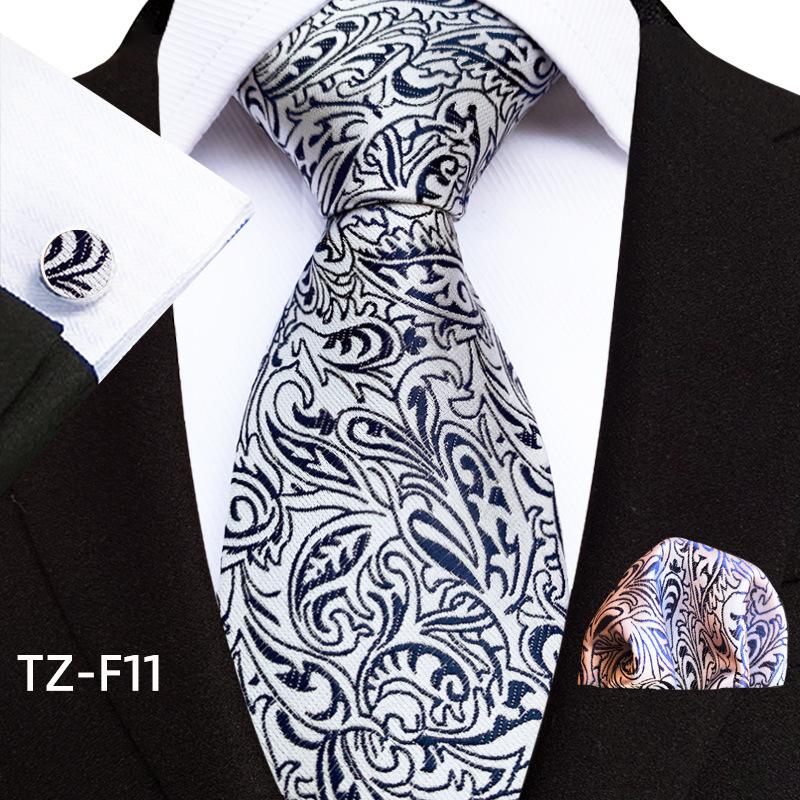 Paisley Waist Flower Men'S Tie Pocket Towel Cuff Three-Piece Set