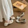 [Uncle Shoes] Autumn New Gentle French Small Leather Shoes with Skirt Jk Fairy Style Thick Heel Single Shoes 2025 Mary