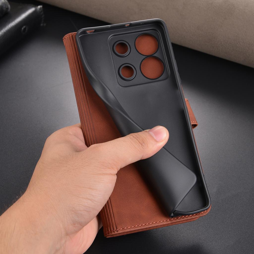 AZNS For Xiaomi Redmi Note 13 5G Cell Phone Case Leather+TPU Inner Stand Cover