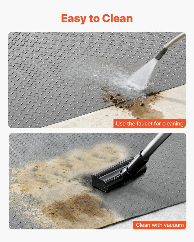 Garage Floor Roll, 2.28 X 6.1 M Garage Flooring Mat, 2.2 Mm Thickened PVC Diamond Plate Floor Protector Mat with Double-sided Tape, Non-Slip, Easy To