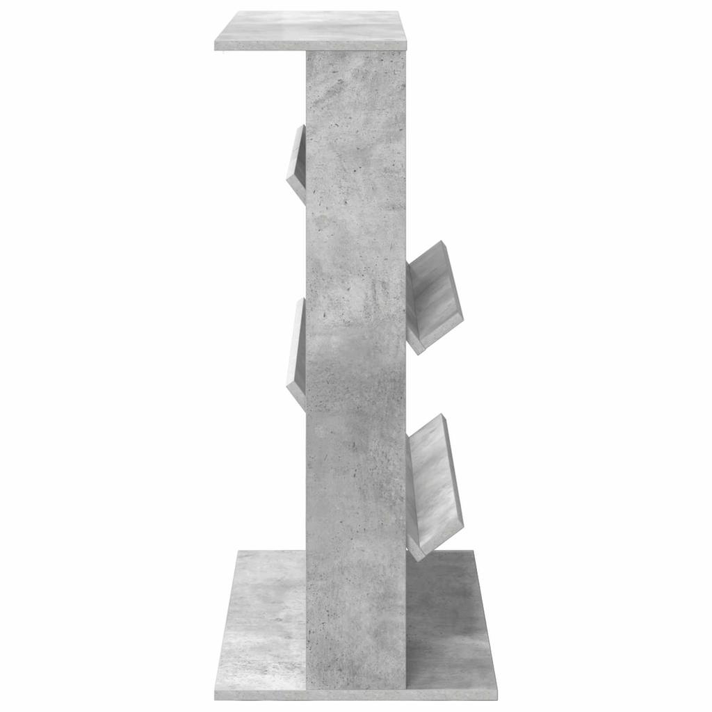 Magazine Shelf with Shelf Concrete Grey 70 x 41 x 96 cm Engineered Wood