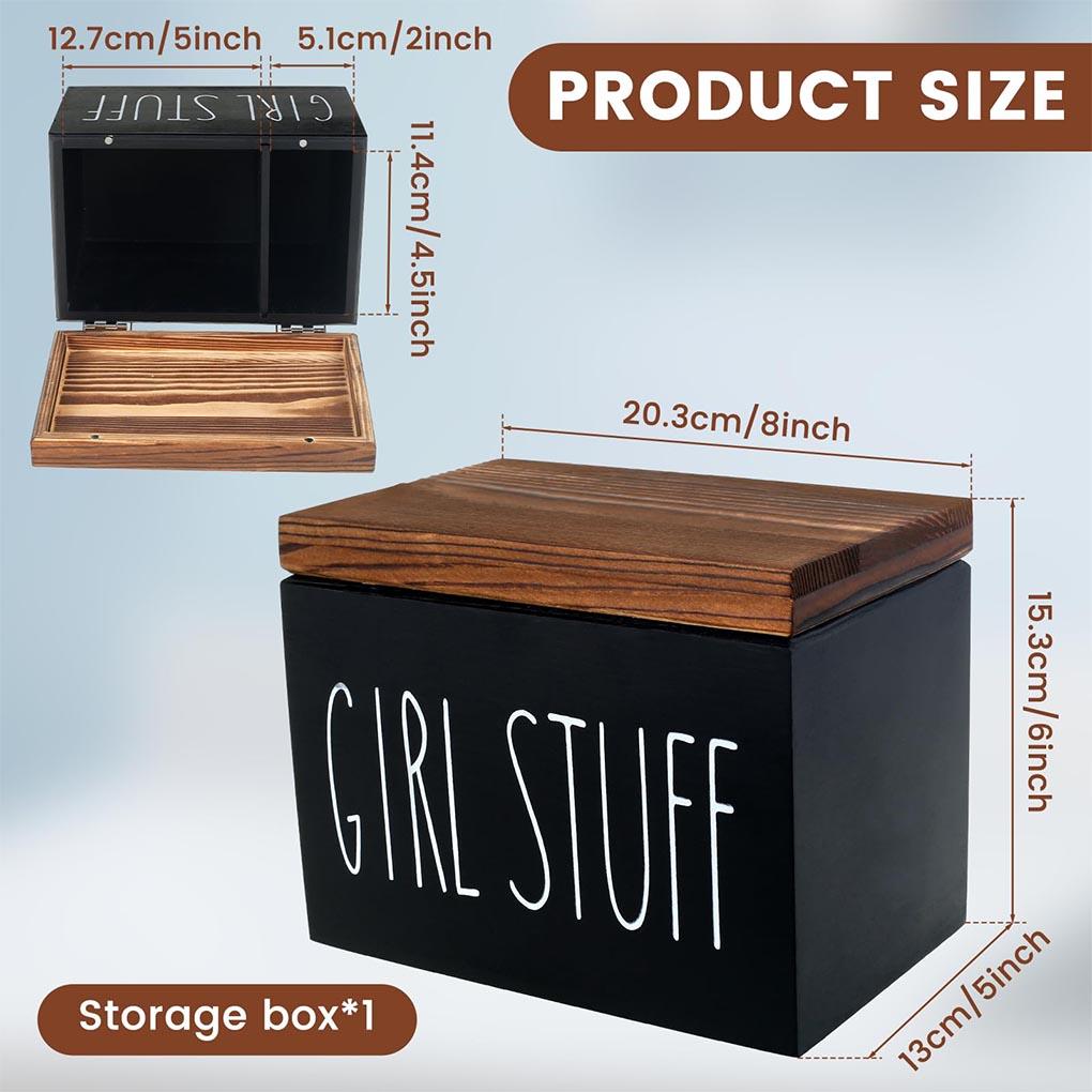 Rustikale Holz Badezimmer Aufbewahrungsbox Tamponhalter Für Frauen Periode Organizer Hygieneartikel Aufbewahrungsbox