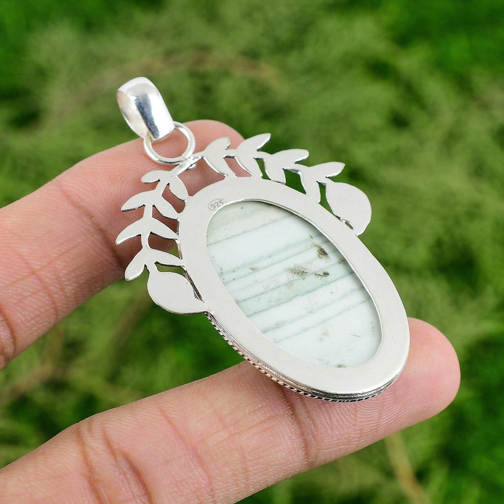 Daughters Day Deal Oval Natural Blue Rhodochrosite Mother New Pendant 925 Silver