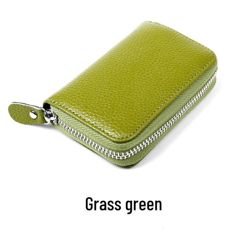 

Корейский RFID Защита от кражи Натуральная кожа Держатель для карт-аккордеон на молнии