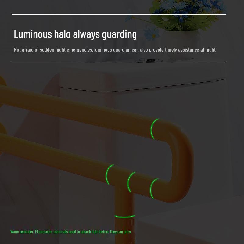 Bară de sprijin în formă de U pentru baie pentru vârstnici - Mâner de duș/toaletă din nailon fără bariere