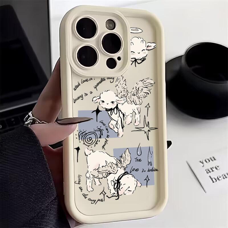 

Angel Sheep Silicone Phone Case For Xiaomi Redmi Note 14 13 12 Pro Plus 12S 12 11S 11 10S Redmi 13C Shockproof Candy Soft Cover Redmi Note 14 Pro 5G