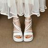 Fashion temperament French versatile with skirt platform sandals women's 2025 new summer design Roman shoes