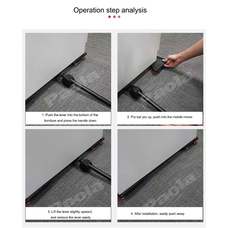 Furniture Lifter Tool Set Easy Moving Portable Sturdy Sliders for Hardwood Floor and Carpets for Home Office Appliance