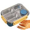 Large Capacity Lunch Organizer Kids Stainless Steel Lunch Box Leakproof Salad Box  With 3 Compartments Portable Lunch Containers