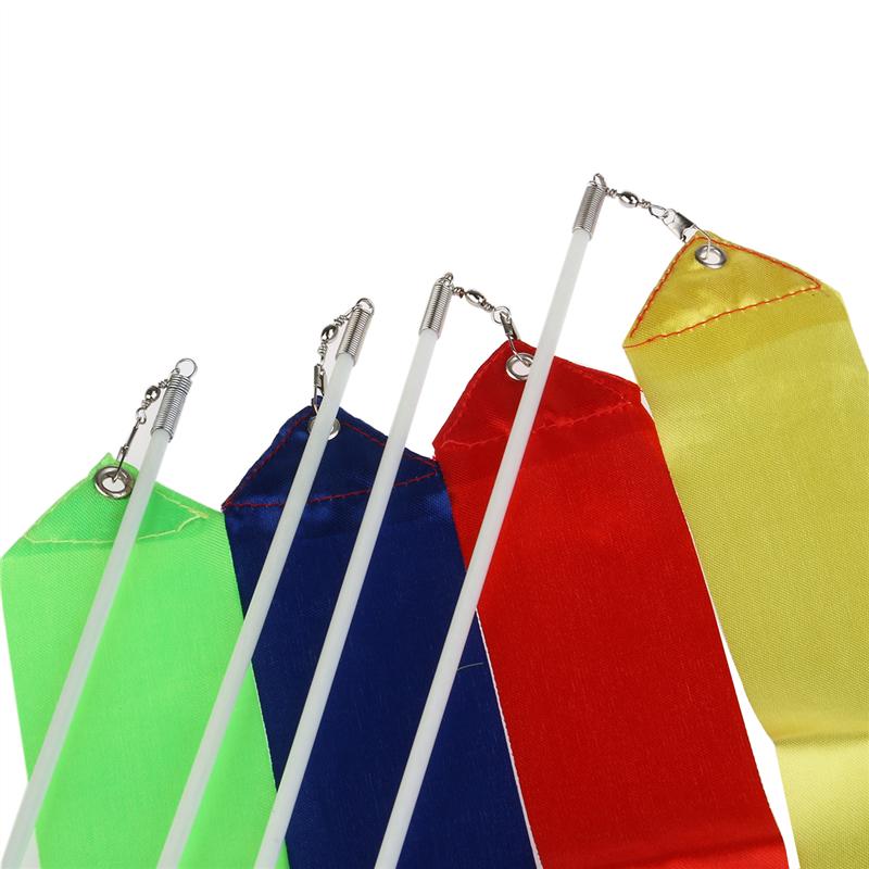 Set of 4pcs Rhythmic Gymnastics Brocade Ribbons with Wood Handles 4 Meters