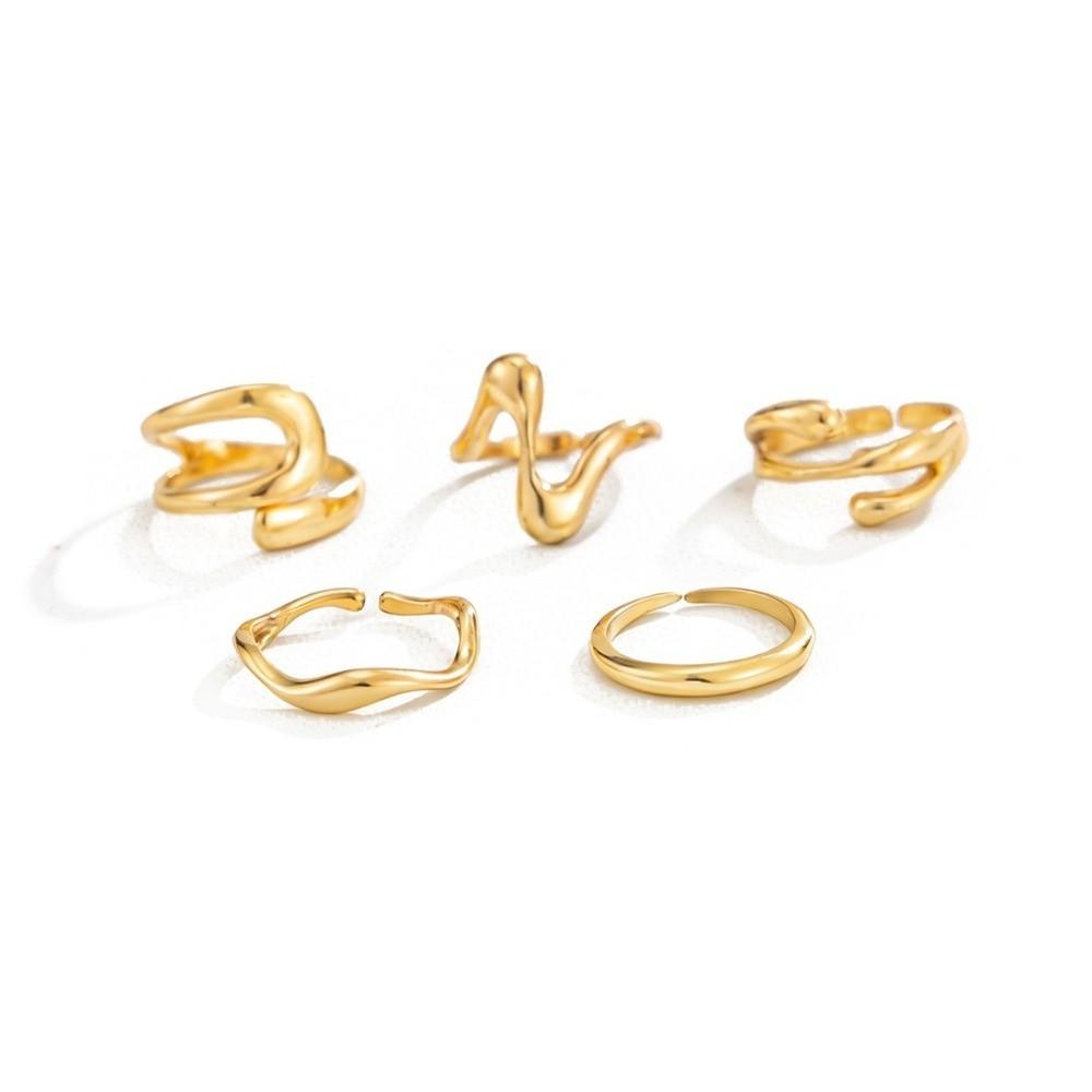 5PCS/3PCS Adjustable Open Foot Rings Polished Finish Beach Jewelry  Summer Season