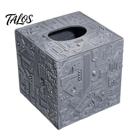 Minimalist Tissue Box Sci-fi Theme Box, with Smooth Paper Extraction, Large Capacity Cubic Design Organizer, Hard Shell Durable Desktop Decoration,