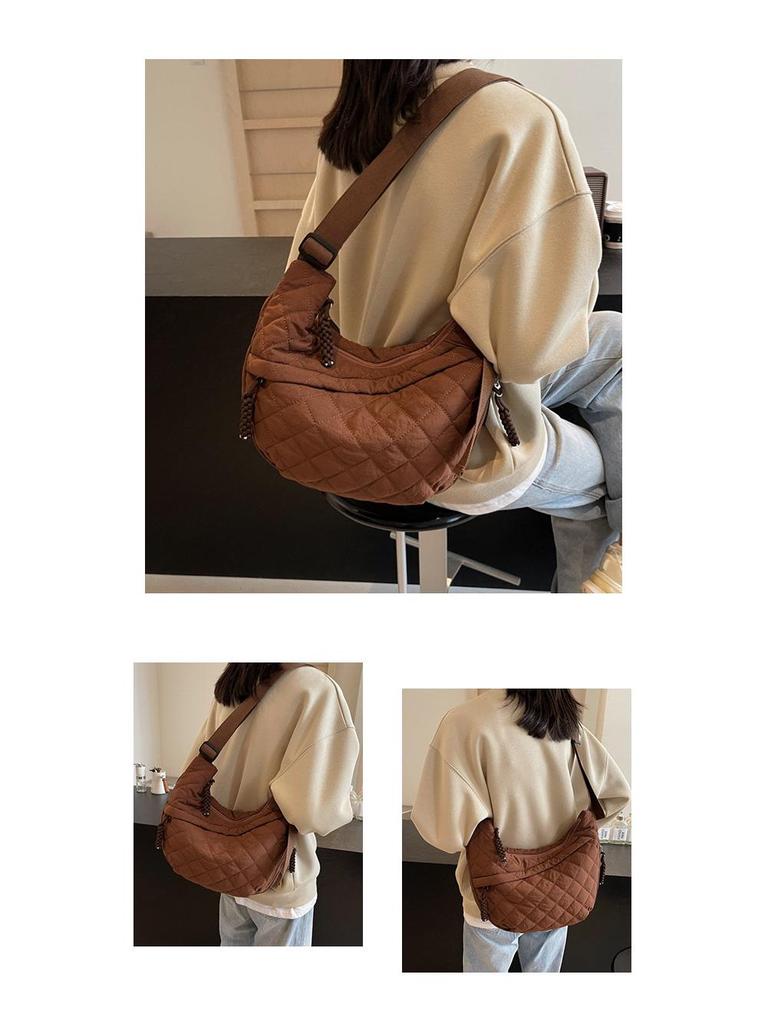 2025 Hot Style Argyle Crossbody Dumpling Bag for Women - Trendy Autumn/Winter Design
