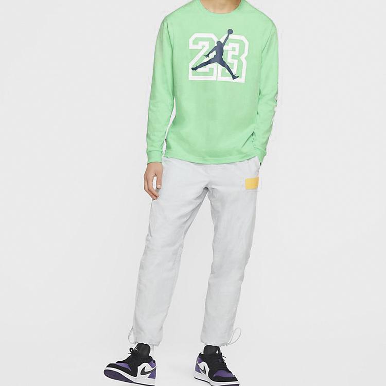 Jordan Legacy AJ13 Long Sleeve T-Shirt Men Tops Dream-Green CW0794-350