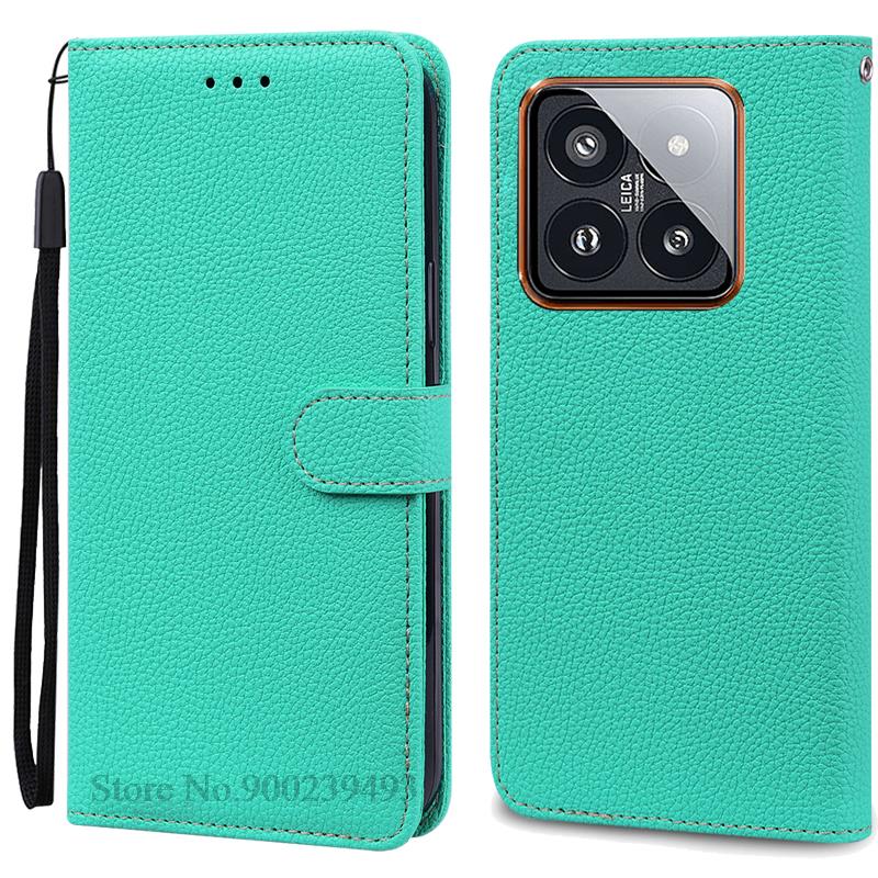 Mi 14 Mi14 Xiaomi14 Pro Case For Xiaomi 14 Case Leather Wallet Flip Case For Xiaomi 14 Pro Cover Coque For Xiaomi Mi 14 Fundas