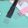Ölkopf Lockenkamm Männer Doppelseitige Zahnkämme Stahlnadel Gabelkämme Haarbürste Friseursalon Friseurwerkzeug