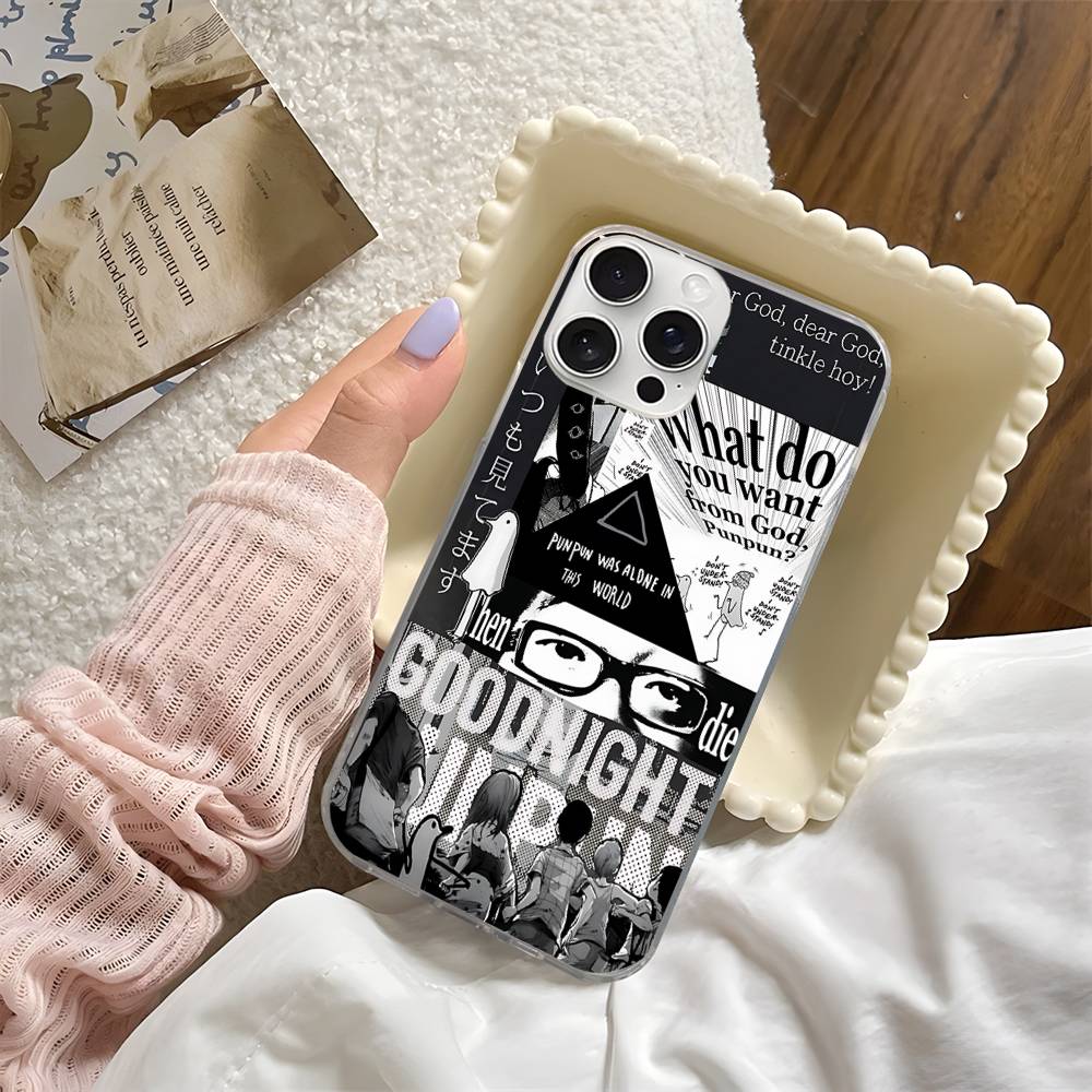 Goodnight Punpun Phone Case Phone Case For iPhone 17 16 15 14 13 12 Pro Max Plus Fantasy Glitter Aurora Water Ripple Cover